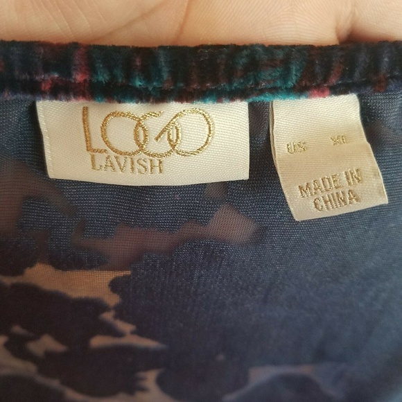 Logo Lavish Womans XL Teddie Nighty Velvet Blue - Picture 8 of 8